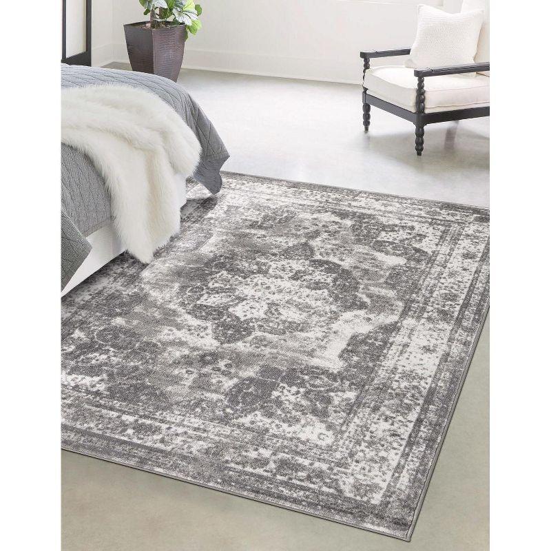 Salle Garnier Sofia 9' x 12' Rectangular Gray Indoor Area Rug