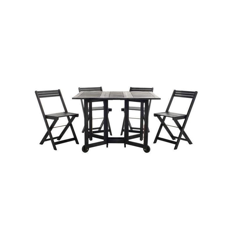 Arvin Table And 4 Chairs - Outdoor - PAT7001 - Black - Safavieh