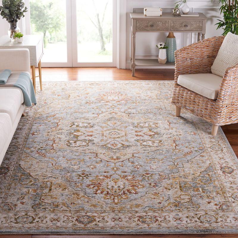 Hamilton Heirloom Blue-Grey Hand-Knotted Wool Blend 8' x 10' Rug