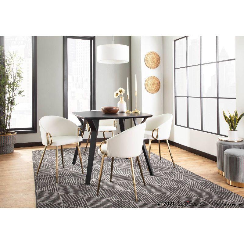 LumiSource 38" Folia Mid-Century Modern Dining Table Wood Black: Square, 4-Seat, Non-Extension, 1-Year Warranty