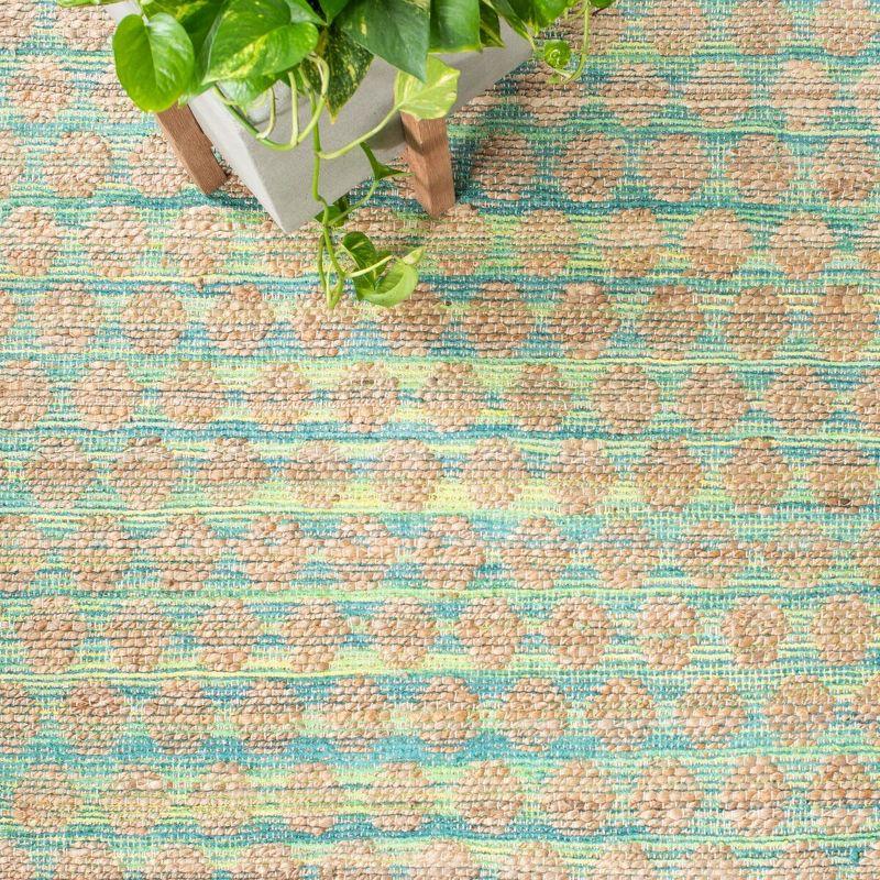 Cape Cod CAP820 Woven Indoor Area Rug - Teal/Natural - 4'x6' - Safavieh