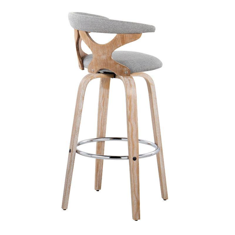 Set of 2 Gardenia Barstools White Wash/Light Gray - LumiSource: Upholstered, Swivel, Foam-Filled, Contemporary Design