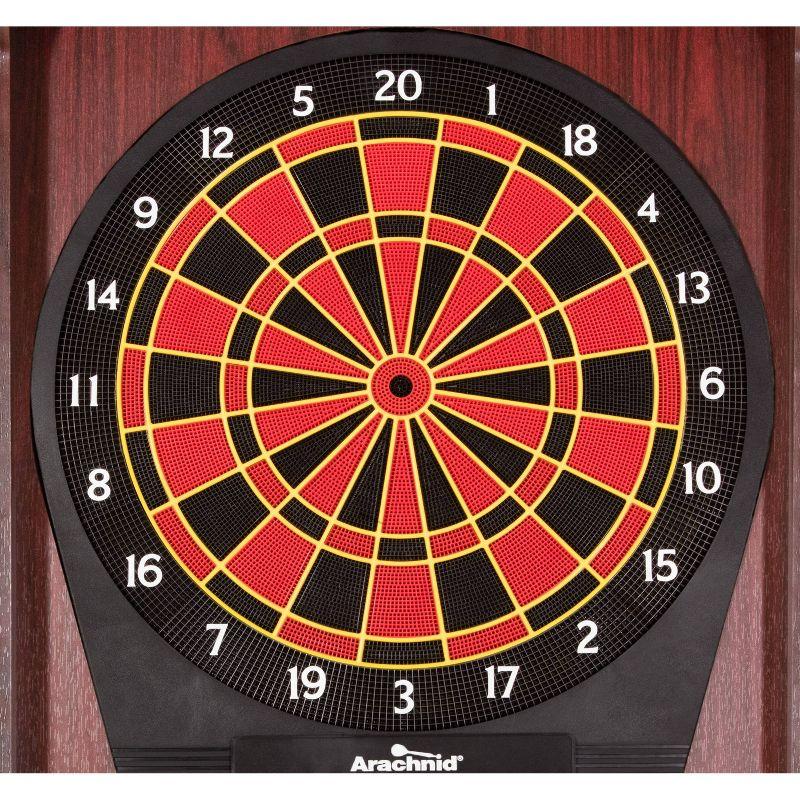 Cherry Finish Electronic Soft Tip Dartboard Cabinet with Darts