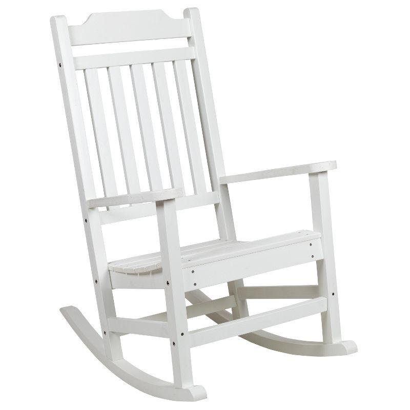 Winston White Poly Resin Wood Rocking Chair with Cushions