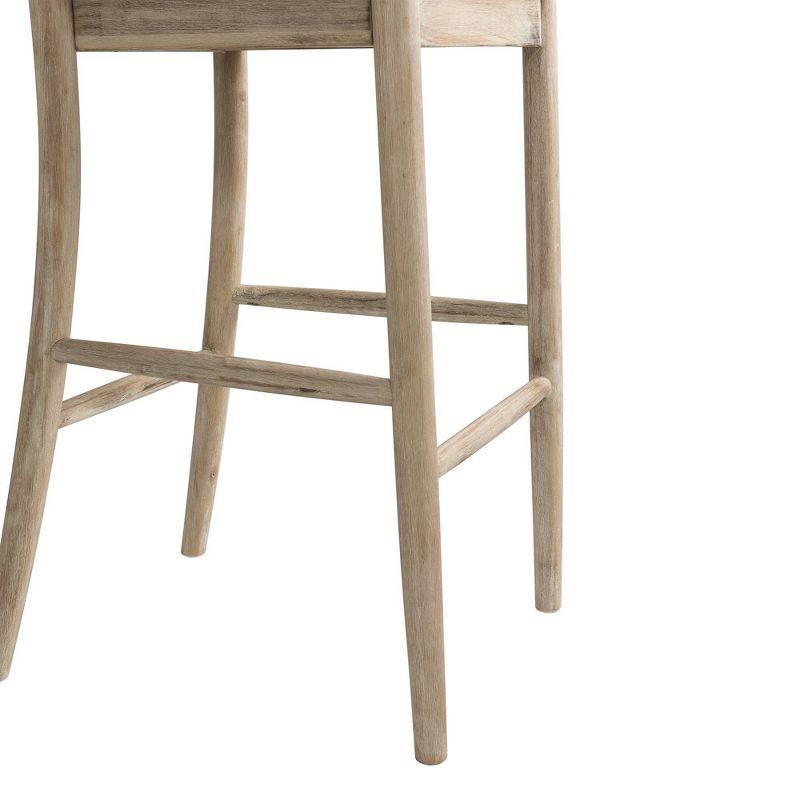 1pc Keaton Barstool Beach - Picket House Furnishings: Rustic Acacia Wood, Fixed Height, Mid-Century Modern Design