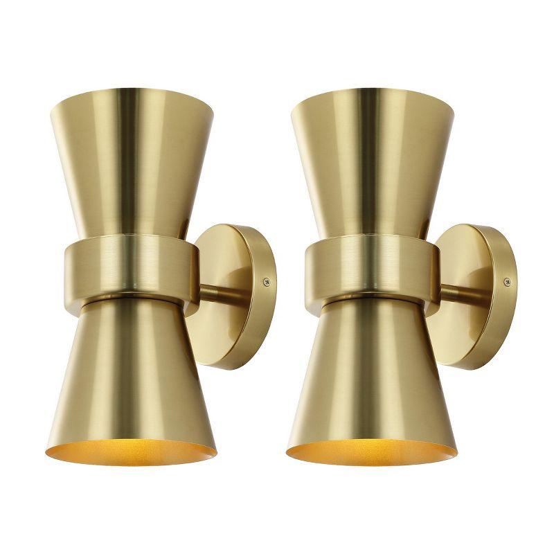 Bynner 2 Light 7.25" Wall Sconce (Set of 2) - Brass Gold - Safavieh