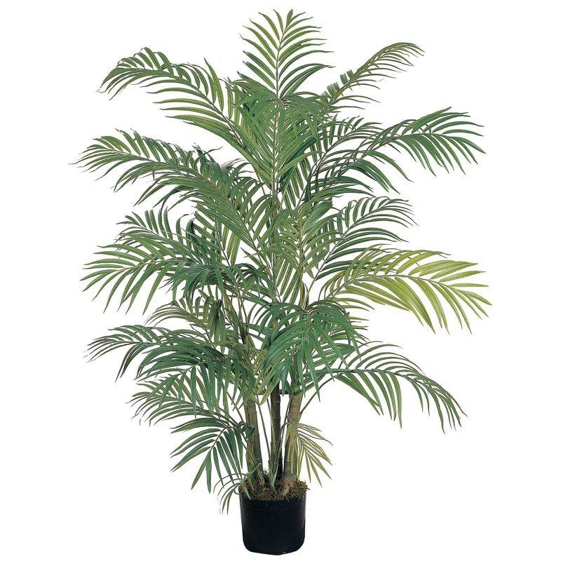 4ft Artificial Areca Palm Tree in Pot - Nearly Natural: Indoor Botanical Decor, Unlit Green Faux Plant