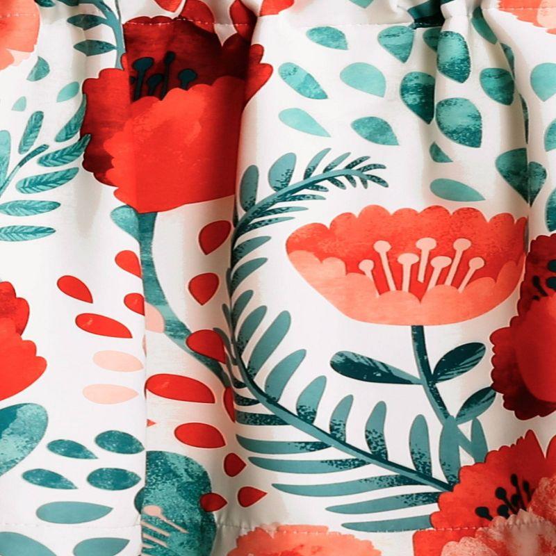 Lush Decor Poppy Garden Floral Tailored 52'' W Window Valance in