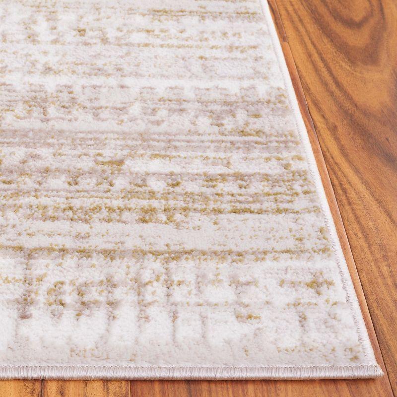 Ivory and Beige Rectangular Synthetic 8' x 10' Area Rug