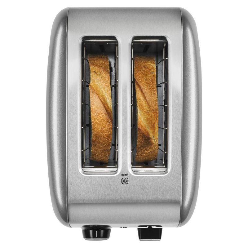 KitchenAid 2-Slice Toaster with Manual Lift Lever - KMT2115: Silver, Cool Touch, Bagel & Bread Toaster, Crumb Tray