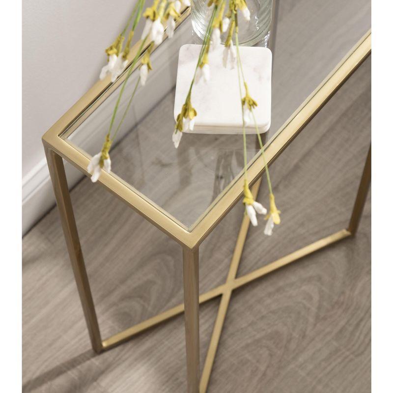 Kate and Laurel Jaspur Rectangle Metal Side Table, 16x8x24, Gold