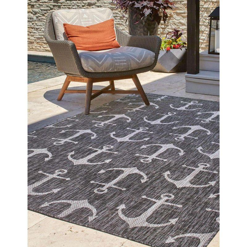 Charcoal Bliss 4' x 6' Synthetic Rectangular Kids Outdoor Rug