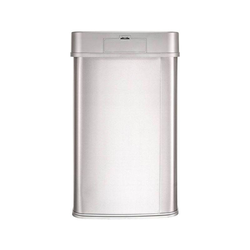 13.2 Gallon Silver Stainless Steel Touchless Trash Can