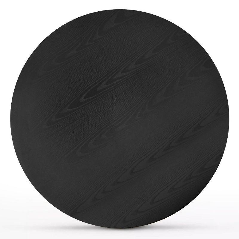 Dwen 46'' Manufactured Wood Foild with Black Grain Paper Round Top Pedestal Dining Table-Maison Boucle