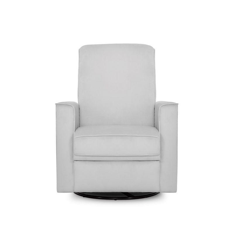 Evolur Harlow Deluxe Greenguard Gold Certified Upholstered Plush Seating Glider Swivel & Power Recliner, Grey
