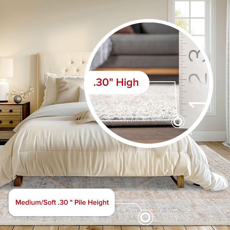 Nuloom Jacquie Medallion 7x9 Indoor Area Rug for Living Room Bedroom Dining Room Kitchen, Silver/Ivory