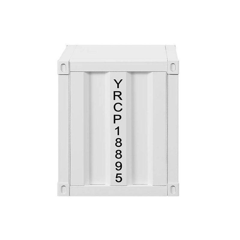 20" Cargo Nightstands White - Acme Furniture: Metal, Open Shelf, Kids' Room, No Assembly Required