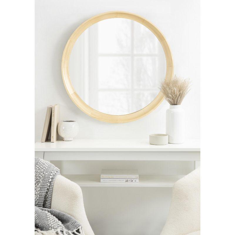 Kate and Laurel Hatherleig Round Wood Round Mirror, 30" Diameter, Natural