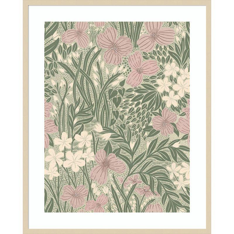 Amanti Art Field of Flowers Light Green by Katie Oshea Framed Wall Art Print