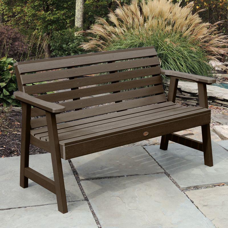 Weatherly 64" Weathered Acorn Recycled Plastic Garden Bench