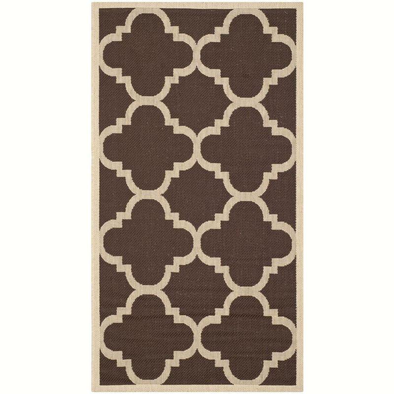 Trellis Dark Brown 31" Square Indoor/Outdoor Easy-Care Rug