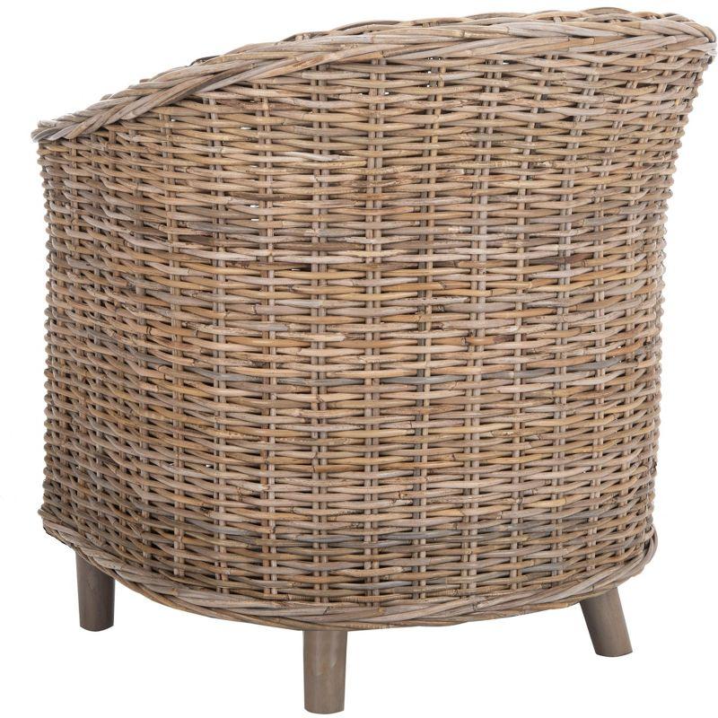 Omni Barrel Chair - FOX6501 - White/Natural Unfinished - Safavieh
