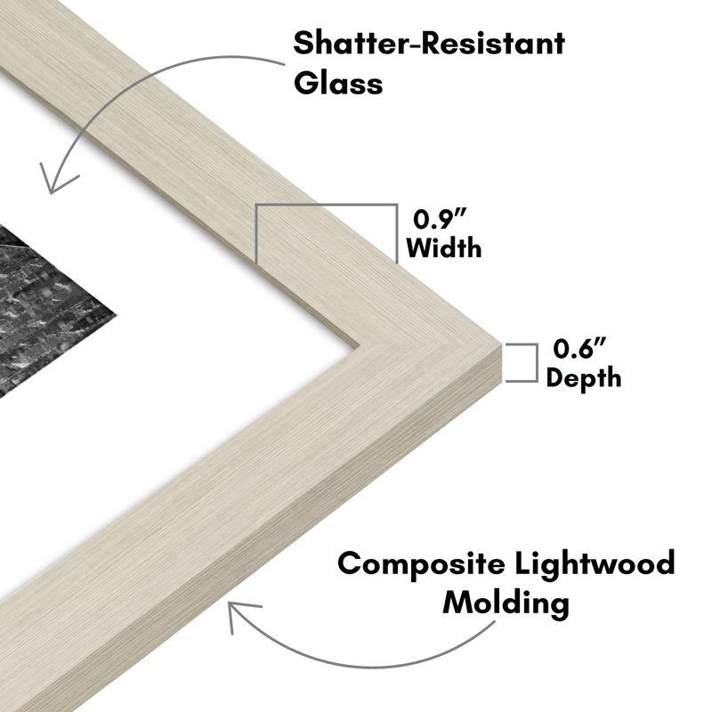 Americanflat 9x12 Picture Frame with Shatter-Resistant Glass - Use as 6x8 Frame with Mat or 9x12 Frame Without Mat - Signature Collection - Light Wood