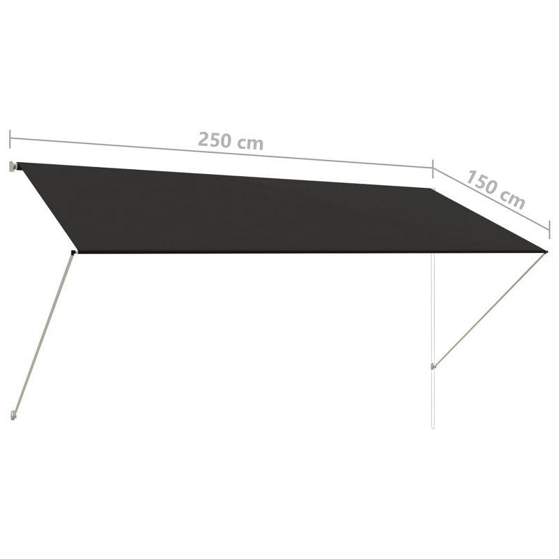 vidaXL Retractable Awning 98.4 in.x59.1 in. Anthracite