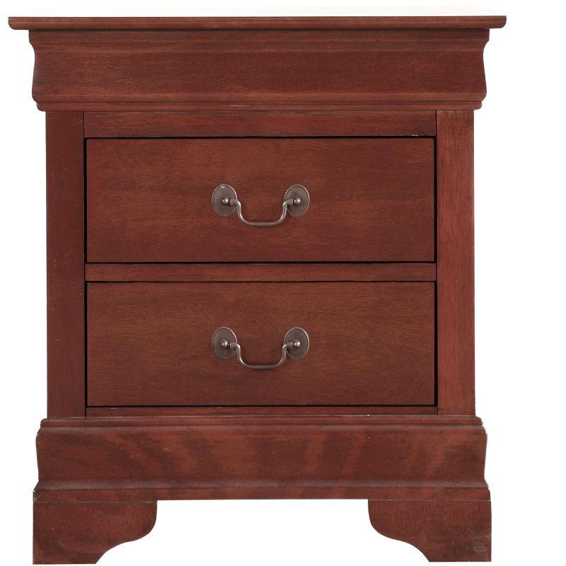 Cherry Wood Louis Philippe 2-Drawer Nightstand