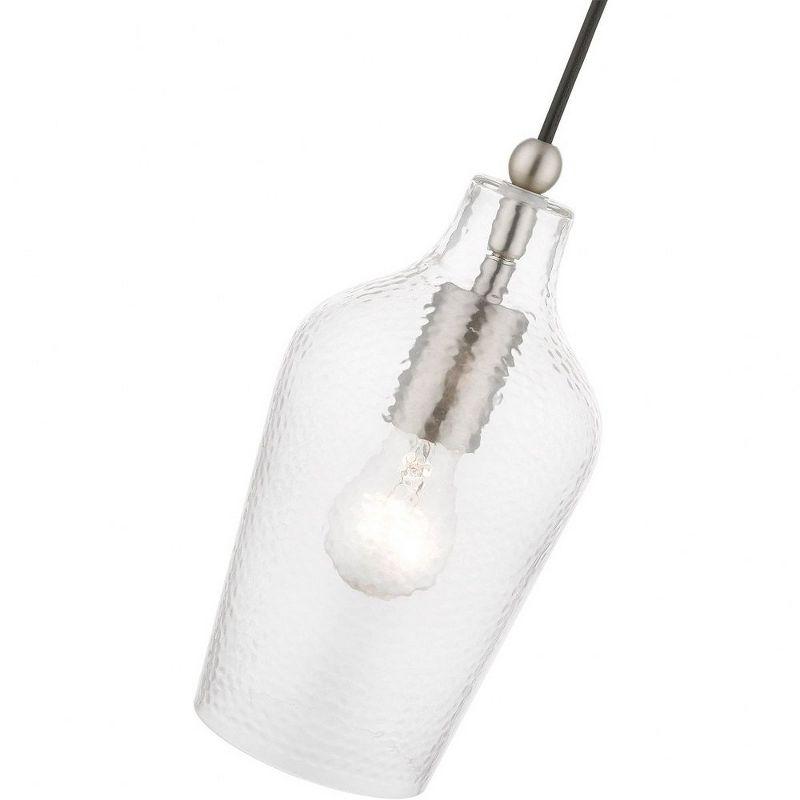 Avery Mini Jar Pendant Light in Brushed Nickel with Clear Glass