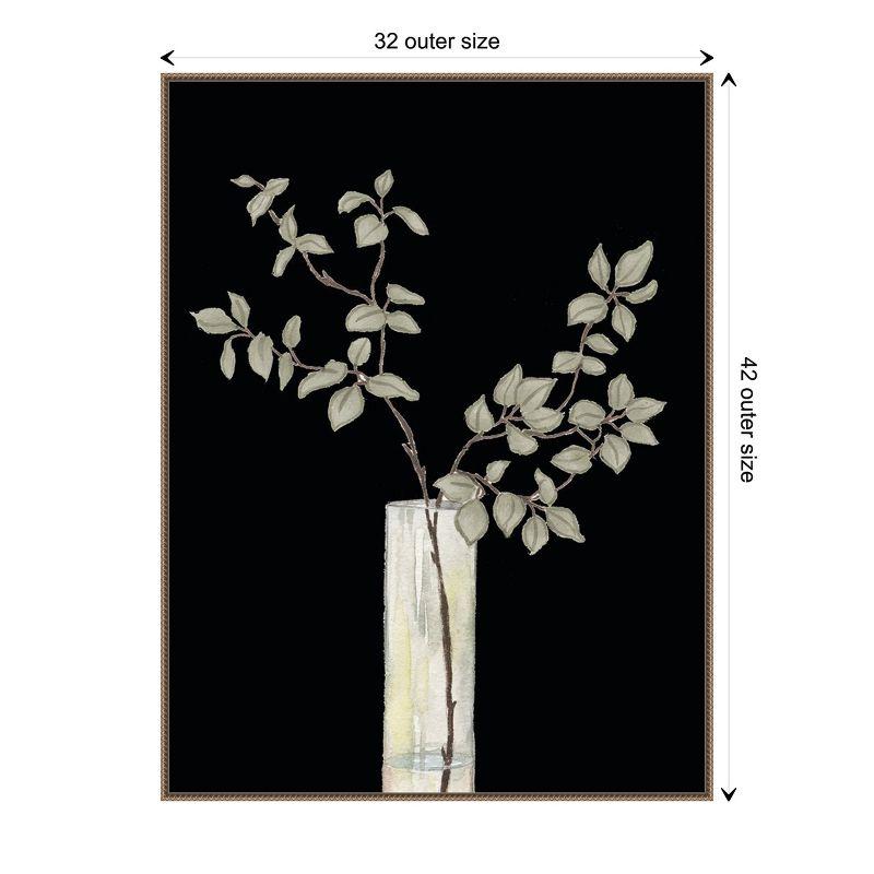 Amanti Art Modern Floral On Black I by Elizabeth Medley Framed Canvas Wall Art