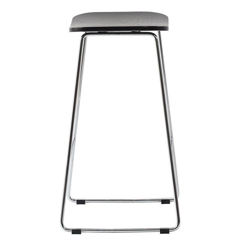 Melrose Black Wood and Metal Saddle Counter Stool