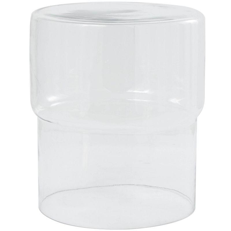 Clear Round Glass Modern End Table