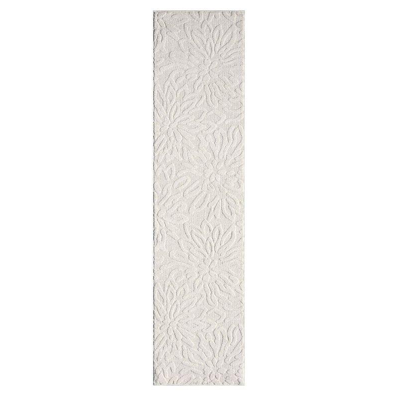 Luxe Weavers Abstract Floral Cream 2x8 Area Rug