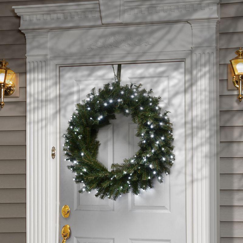 Norwood Fir 30" Pre-Lit Artificial Christmas Wreath with Cool White LEDs