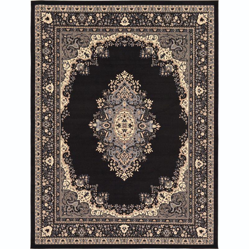 Unique Loom Reza Collection Area Rug - Washington (9'  x 12' Rectangle Black/Gray)