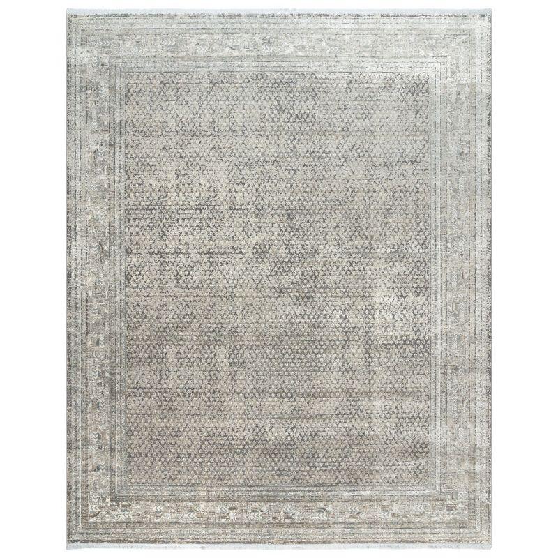 Gray Tufted Rectangular 8' x 10' Viscose Synthetic Area Rug