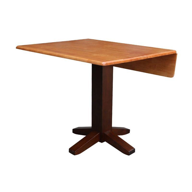 Cinnamon Espresso 36" Square Solid Wood Extendable Dining Table