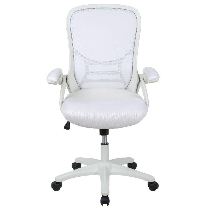 White High-Back Ergonomic Mesh Swivel Office Chair with Adjustable Arms