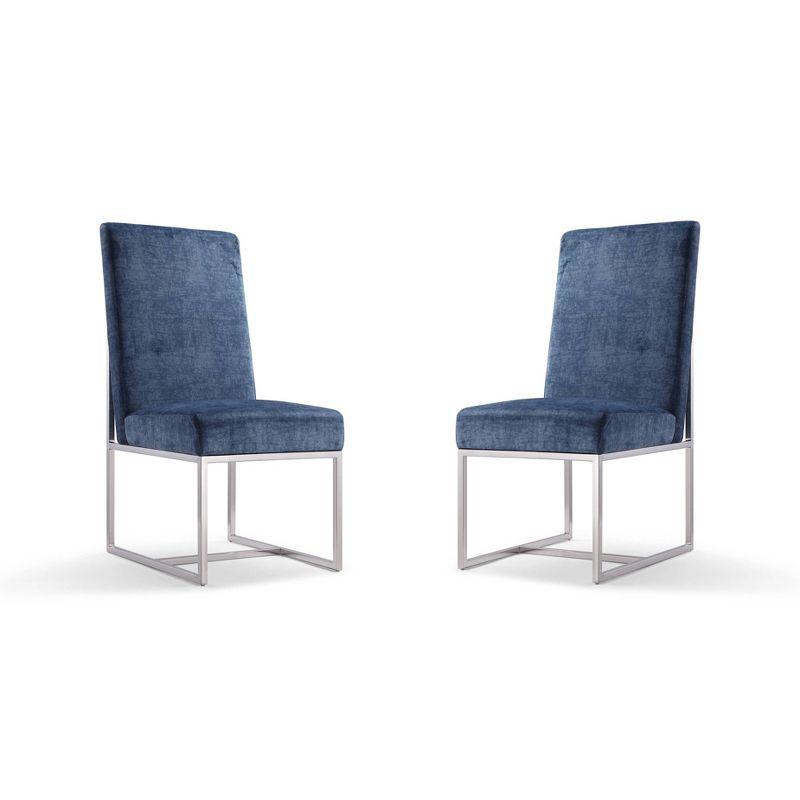 Element Velvet Upholstered Metal Side Chair