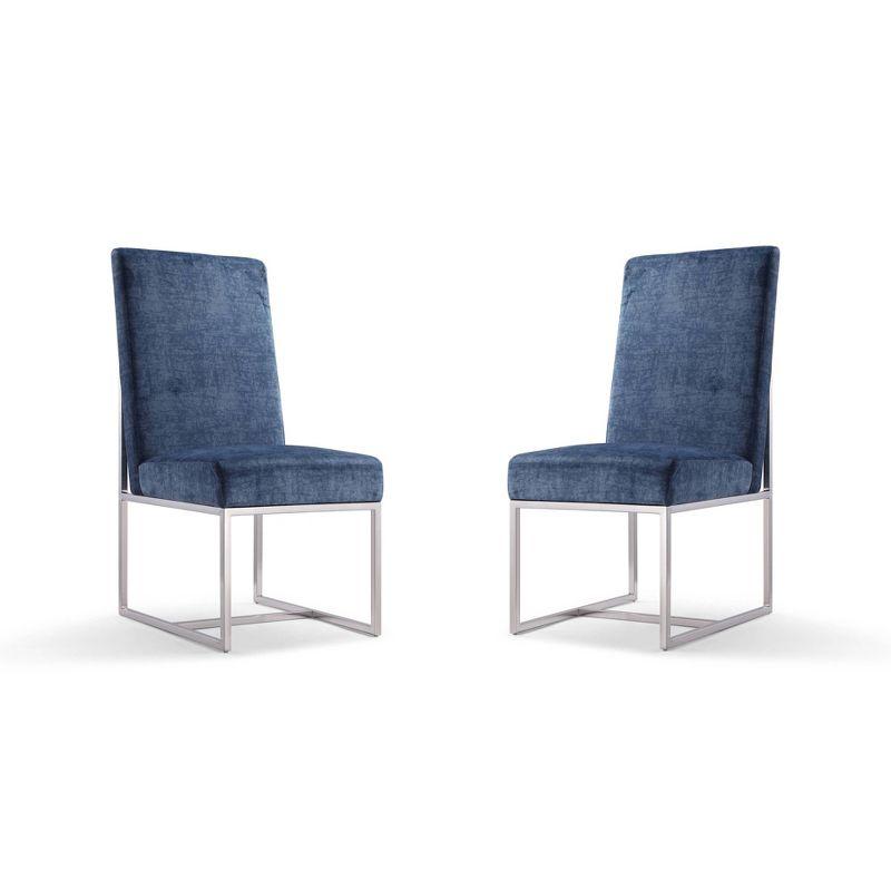 Element Velvet Upholstered Metal Side Chair