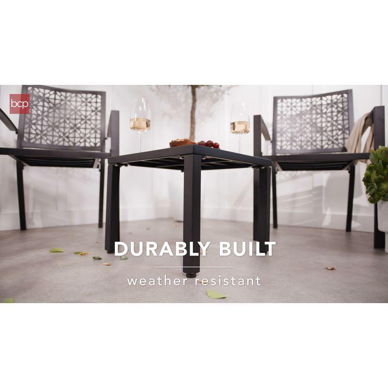 Best Choice Products 3-Piece Stackable Patio Bistro Set, Outdoor Chat Furniture w/ 2 Chairs, Table - Sky Blue