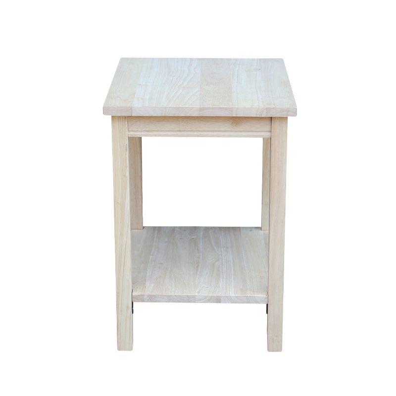 Portman Solid Wood Unfinished Square Accent Table