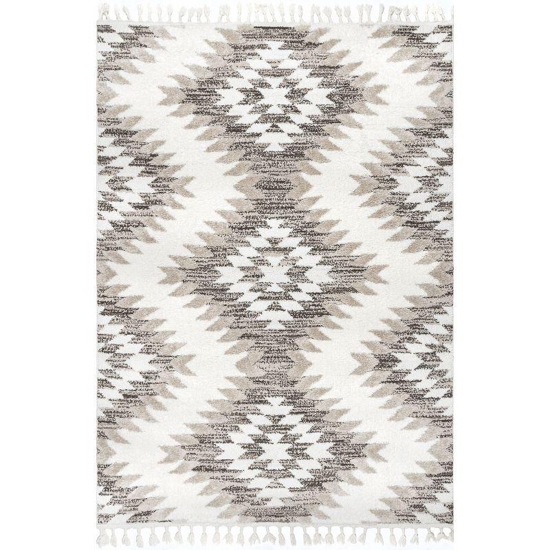 nuLOOM Adelade Aztec High Low Shaggy Tassel Area Rug