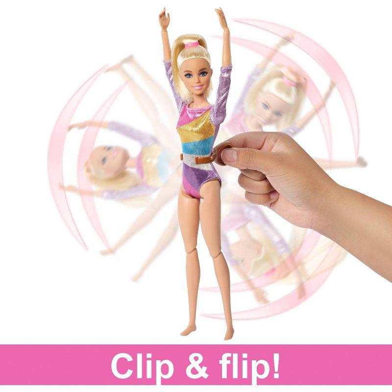 Barbie Gymnastics Playset with Blonde Fashion Doll, Balance Beam, 10+ Accessories & Flip Feature with Blonde Hair