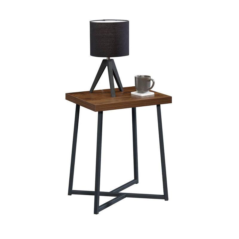 Canton Lane Side Table Walnut - Sauder: Industrial Design, Lightweight, Geometric Base