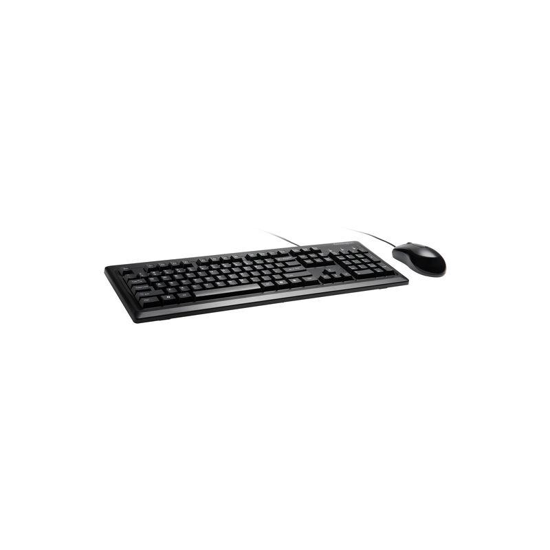 Black Full-Size Wired USB Keyboard and Mouse Set