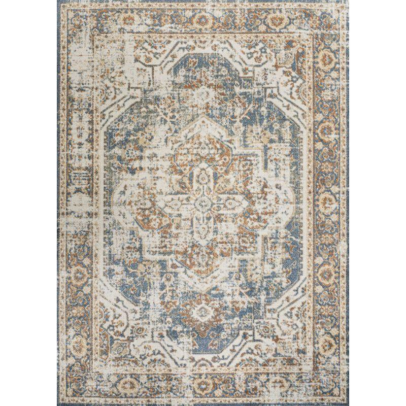 JONATHAN Y Keesha Bold Distressed Medallion Low-Pile Machine-Washable Indoor Area Rug