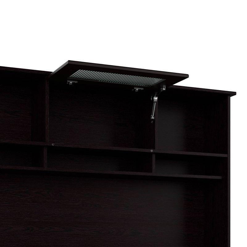 Cabot 60W L Shaped Computer Desk with Hutch Espresso Oak - Bush Furniture: Executive Workstation, Storage Hutch, File Drawer
