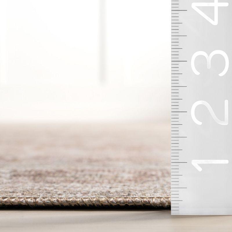 Nuloom Hillstone Collection Glenette Traditional Vintage Medallion Area Rug, 10' x 13', Ivory
